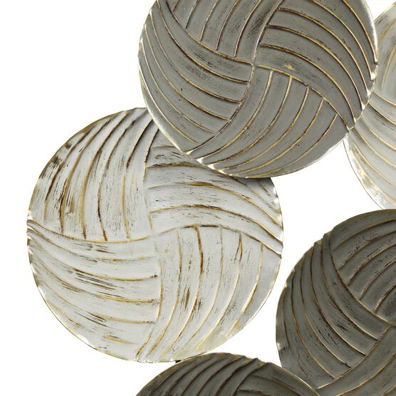 Modern Monochromatic Metal Plates Centerpiece Wall Decor, , alternate image number null