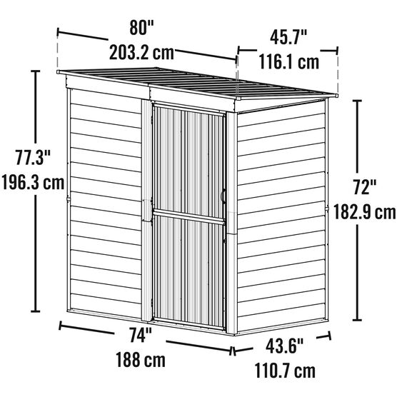 Shed-in-a-Box Steel Storage Shed 6 x 4 ft. Galvanized Charcoal/Cream, , alternate image number null