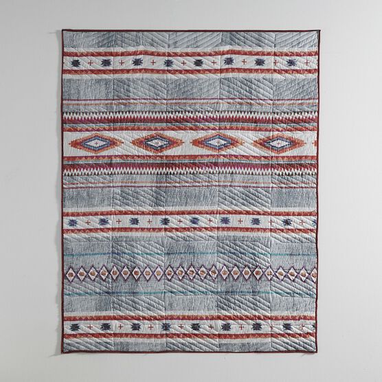Kiva Western Boho Quilted Throw Blanket, , on-hover image number null