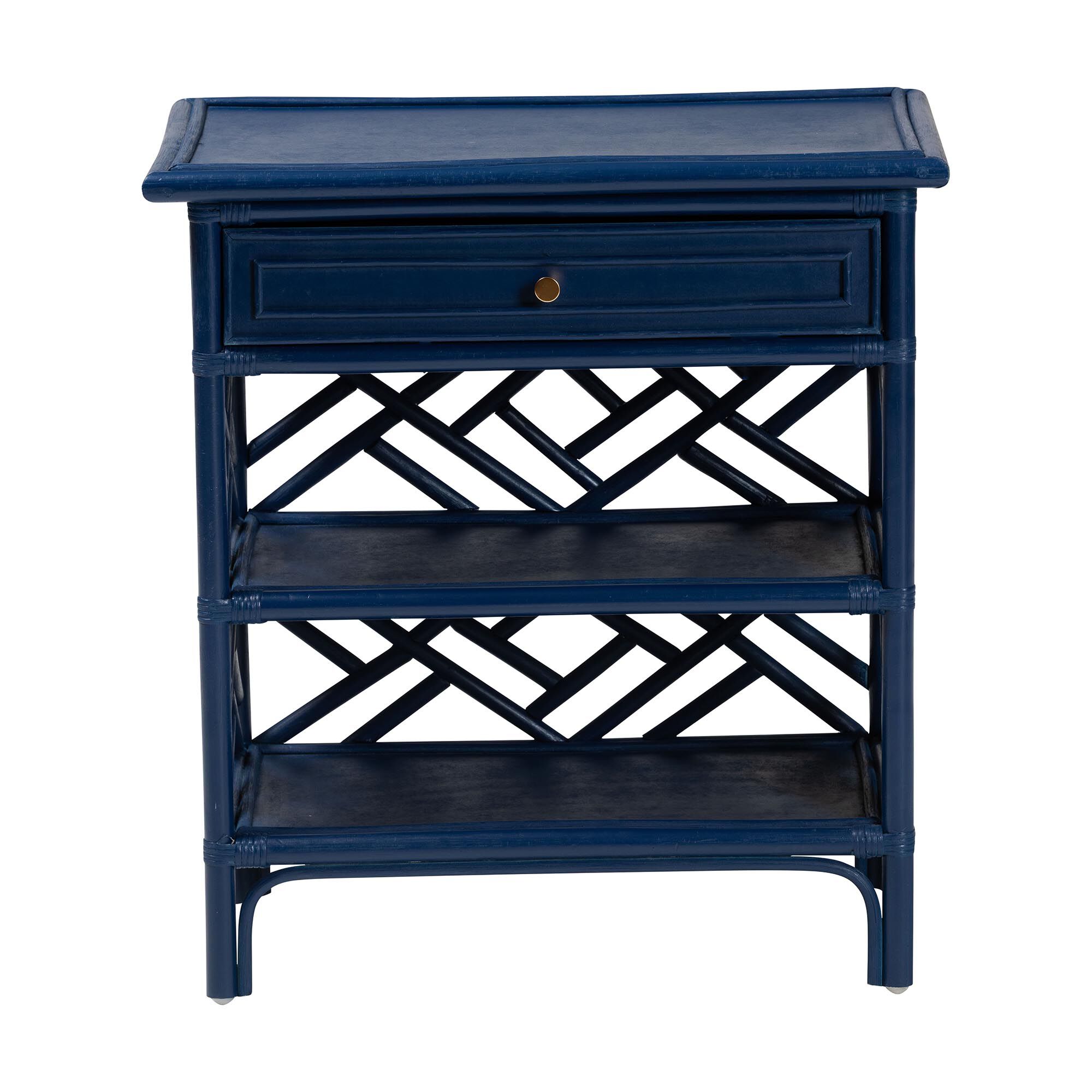 Tiaret Natural Rattan Nightstand, Blue, BLUE, alternate image number 3