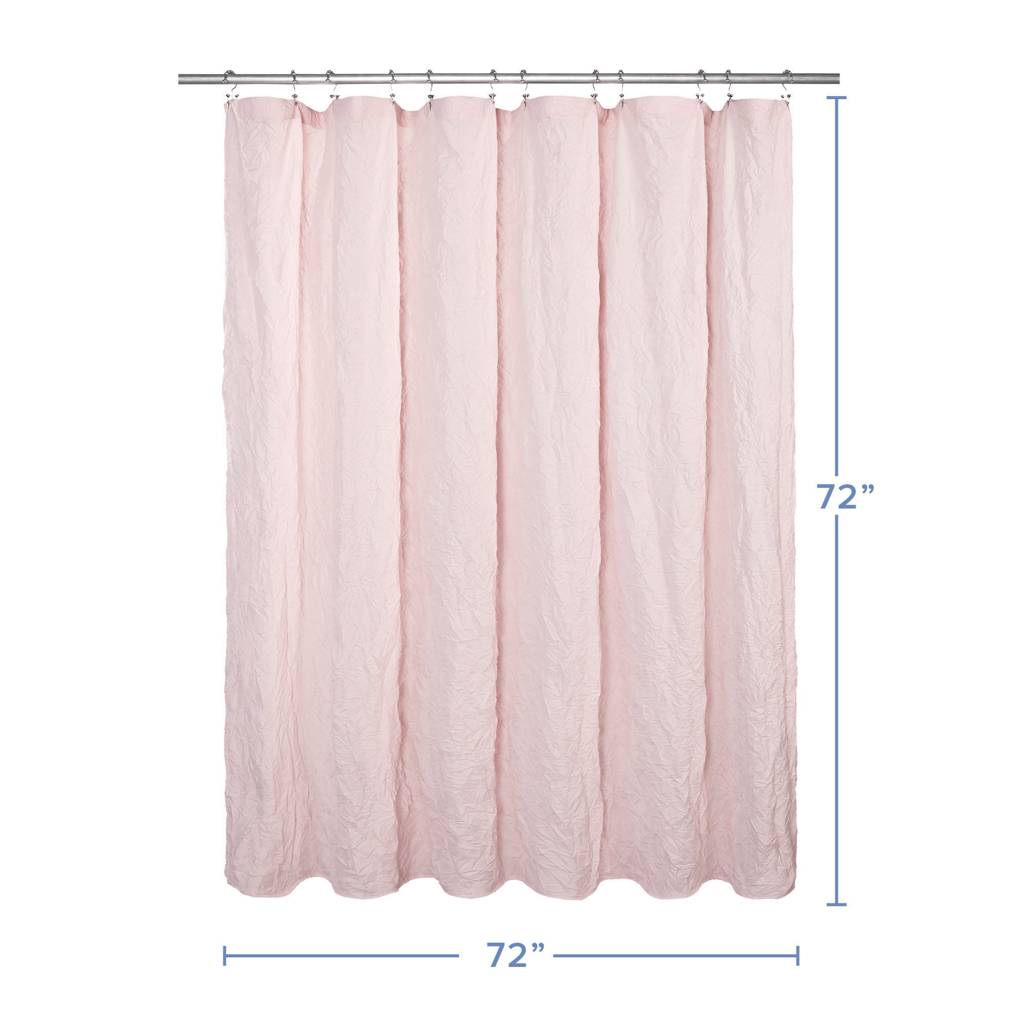Crinkle Eco-friendly Water Repellent Solid Texture Shower Curtain, BLUSH, alternate image number 4