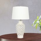 26" White Ceramic Table Lamp, WHITE, hi-res image number null