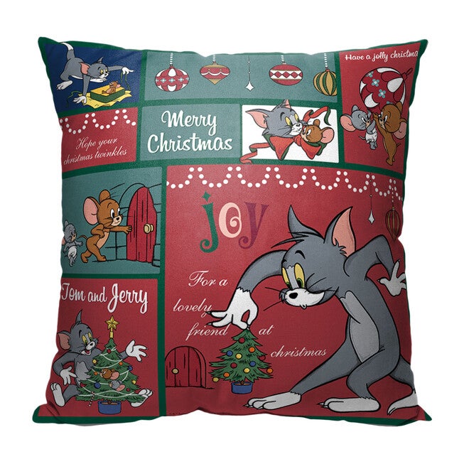 Wb Tom And Jerry Christmas Compilation 18X18 Printed Throw Pillow, , on-hover image number null