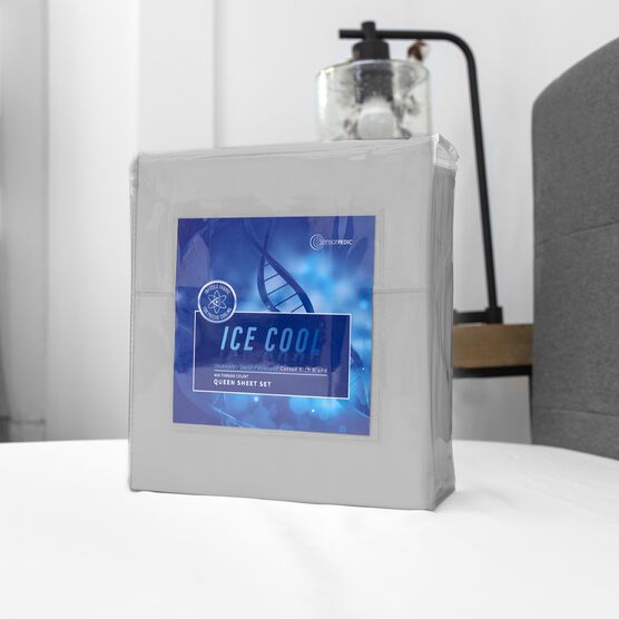SensorPEDIC Ice Cool 400 Thread Count Cotton-Rich Grey Sheet Set, , on-hover image number null