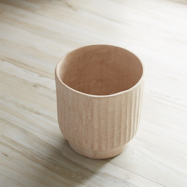 Recycled Paper Chalk Vase 7.5 inchesH, BEIGE, alternate image number null