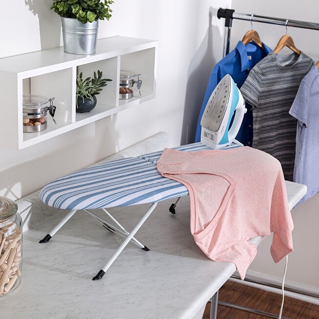 Folding Table-Top Ironing Board, GRAY STRIPE, hi-res image number null