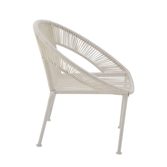 White Metal Contemporary Outdoor Chair, , alternate image number null