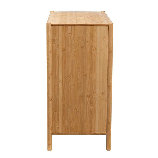 Naresh Mid-Century Modern Transitional Natural Brown Bamboo Wood 2-Door Storage Cabinet, , alternate image number null