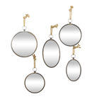 Set Of 5 Grey Metal Glam Wall Mirror, GREY, hi-res image number null