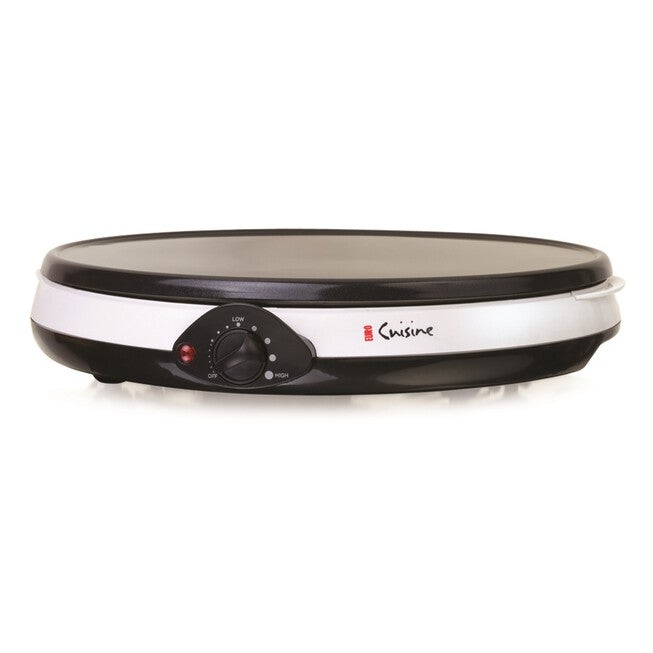 Euro Cuisine 12 inches Electric Crepe Maker, BLACK AND WHITE, hi-res image number 0