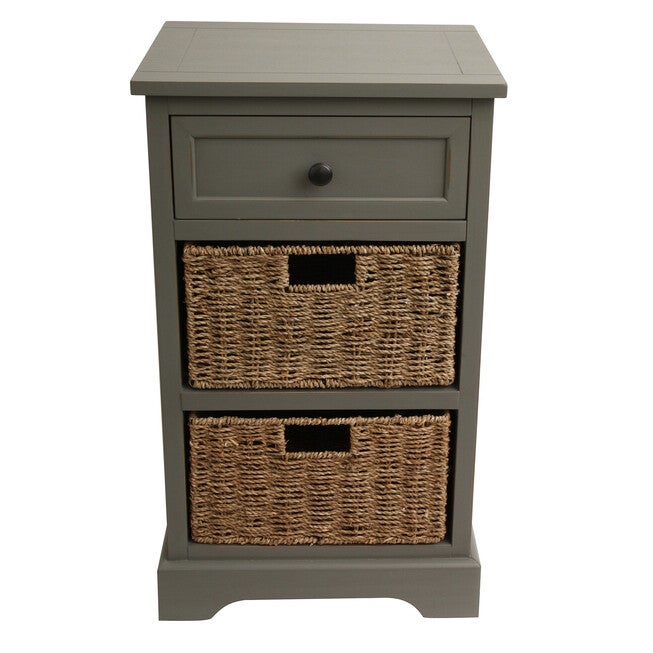 Antique 2 Drawer with 2 Baskets, ANTIQUE GREY, hi-res image number null