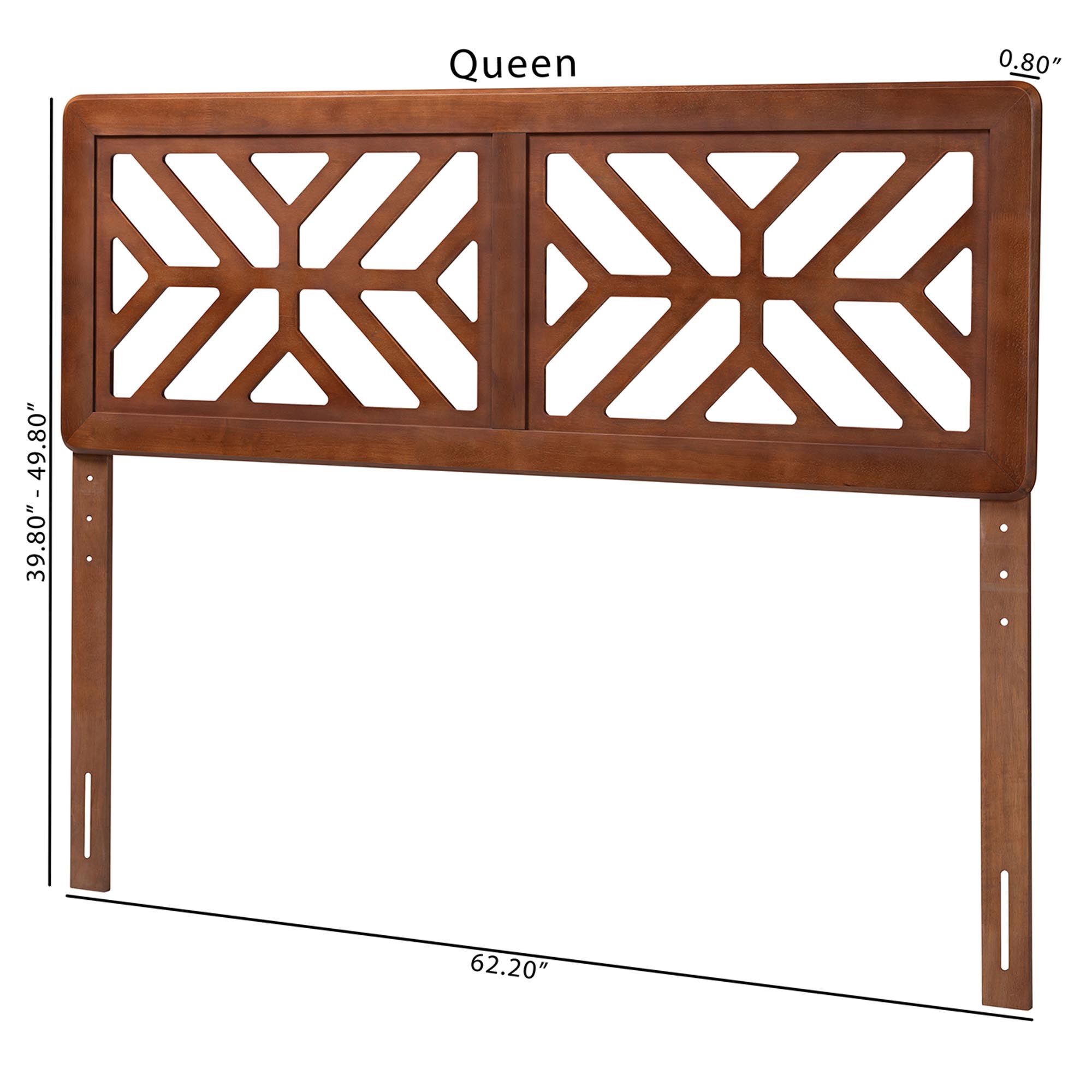 Kalare Wood Headboard with Geometric Cutout Design, Full, BROWN, alternate image number 6