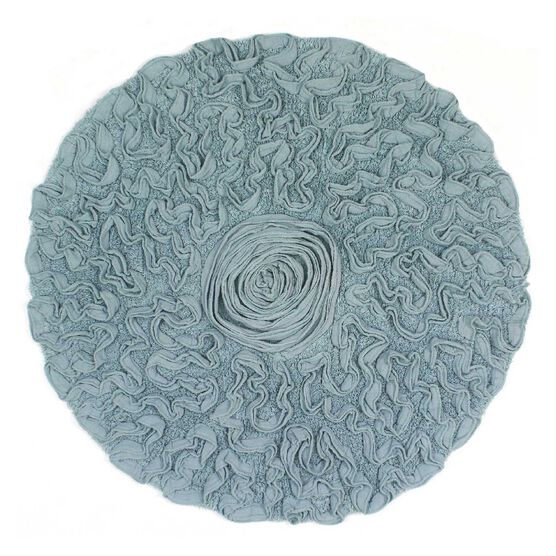 Bell Flower Round Bath Rug Collection, BLUE, hi-res image number null