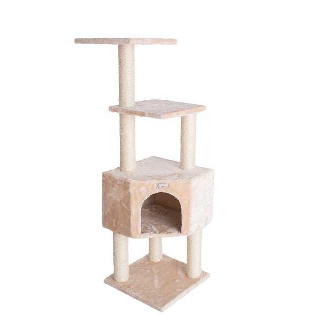 Gleepet 48 inches Real Wood Cat Tree With Perch And Playhouse, , alternate image number 3