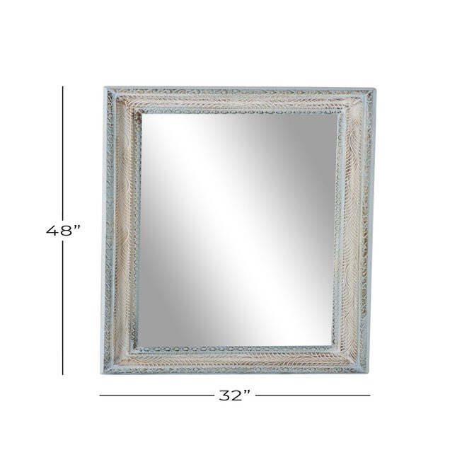 White Wood Farmhouse Wall Mirror, , alternate image number null