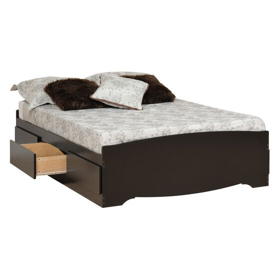 Prepac Sonoma Black Queen Platform Storage Bed 6 Drawers Brylane Home