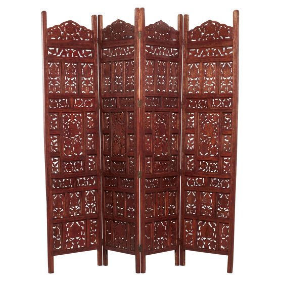 Red Mango Wood Traditional Room Divider Screen, 72 " x 80 " x 1 ", , on-hover image number null