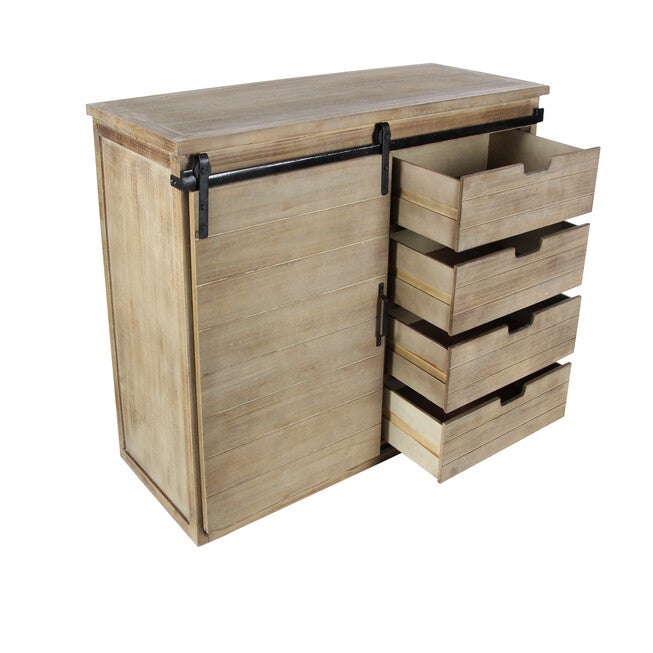 Brown Chinese fir Wood Rustic Cabinet, 32x44x19, , alternate image number null