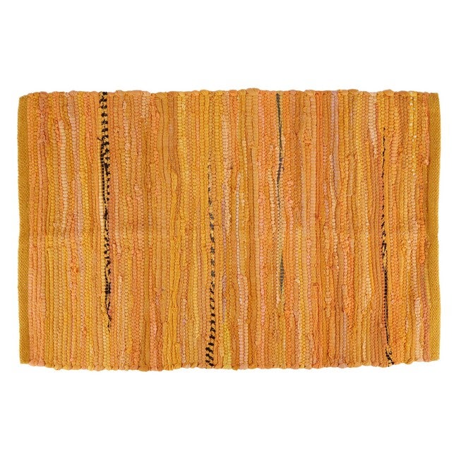 Multi Mustard Rag Rug 50X80Cm, YELLOW, hi-res image number 0