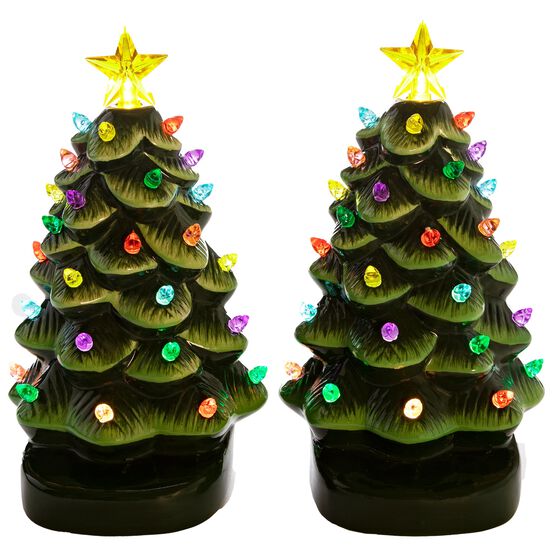 Ceramic Half Trees, Set of 2, , on-hover image number null