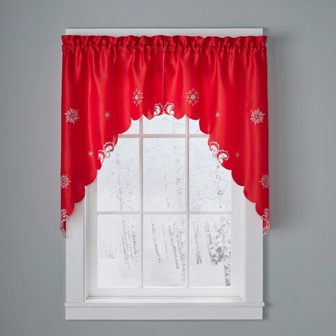 Wintertime Swag Pair, RED SNOWFLAKE, hi-res image number null