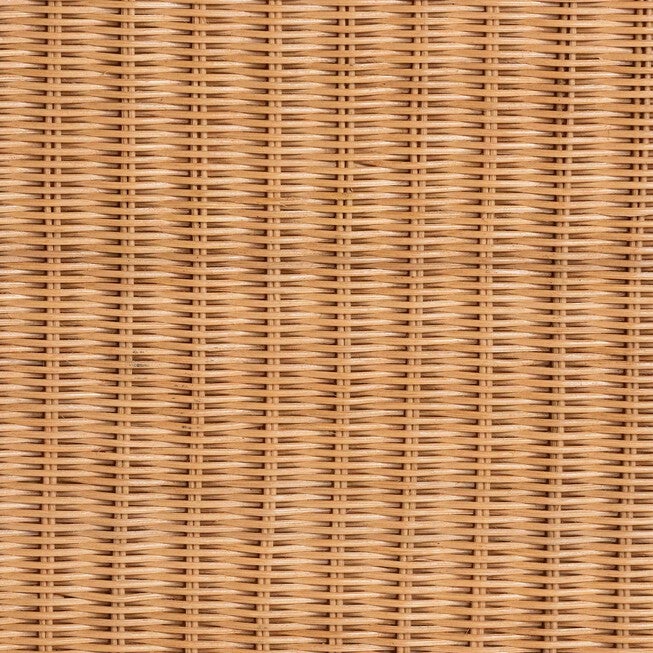 Palm Scallop Natural Rattan Ottoman, 39 inches Square, LIGHT HONEY, alternate image number null