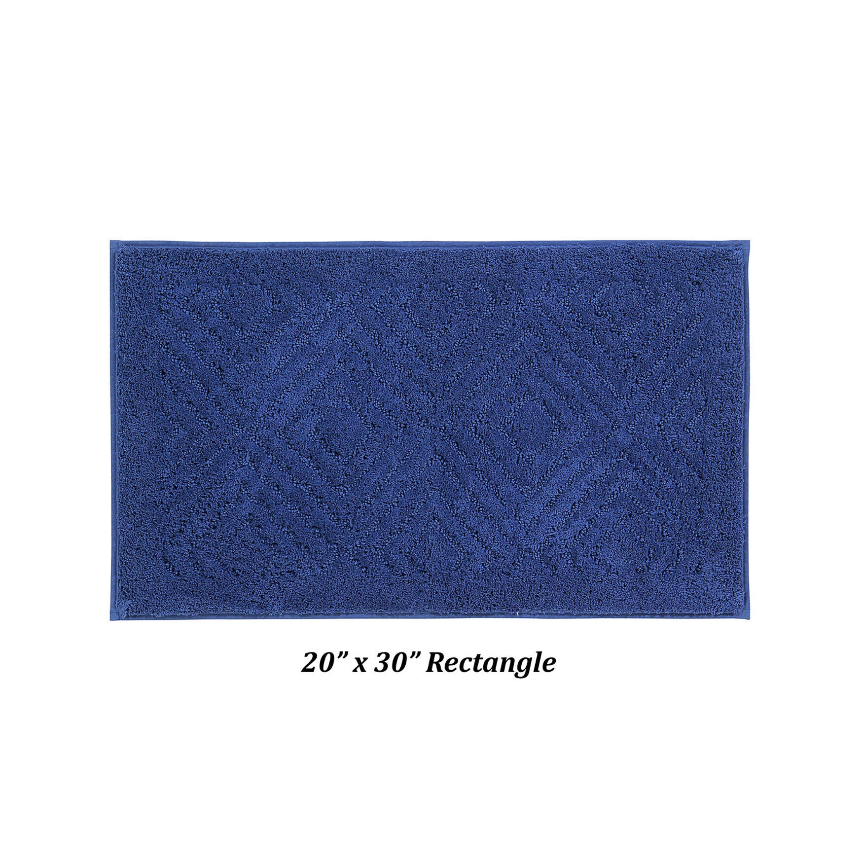 Trier Collection 25% Cotton & 75% Polyester 20 inches X 30 inches Rectangle Bath Rug, BLUE, hi-res image number 0