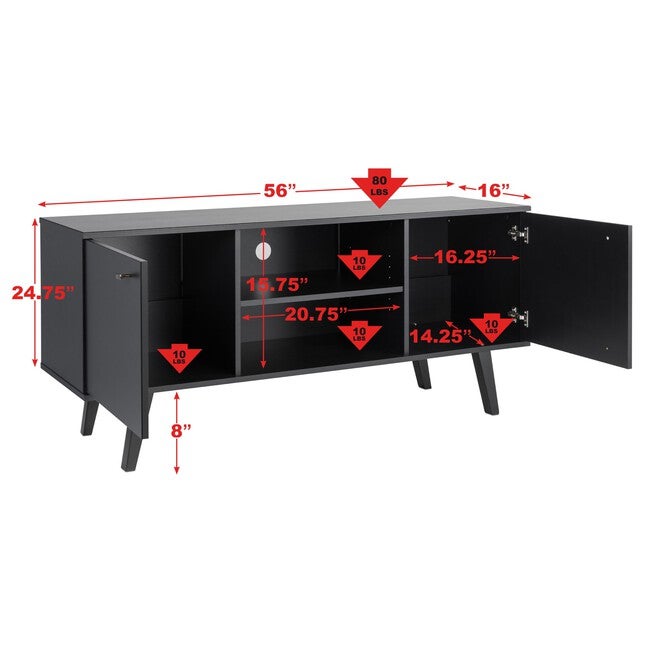Milo 56 inches TV Console, , alternate image number null