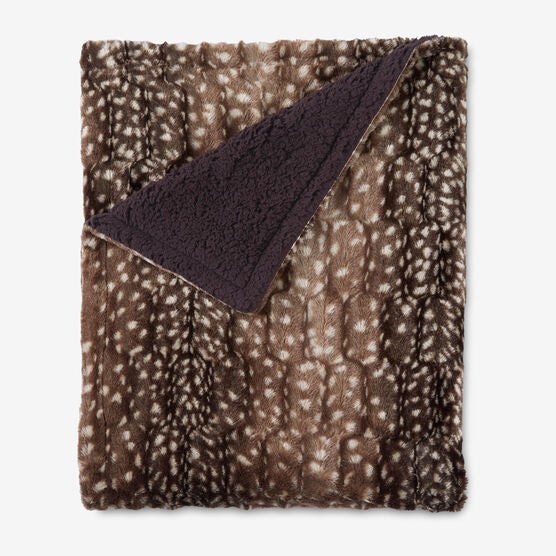 Faux Fur Animal Print Throw, 