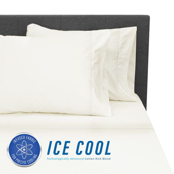 SensorPEDIC Ice Cool 400 Thread Count Cotton-Rich Cream Sheet Set, CREAM, hi-res image number null