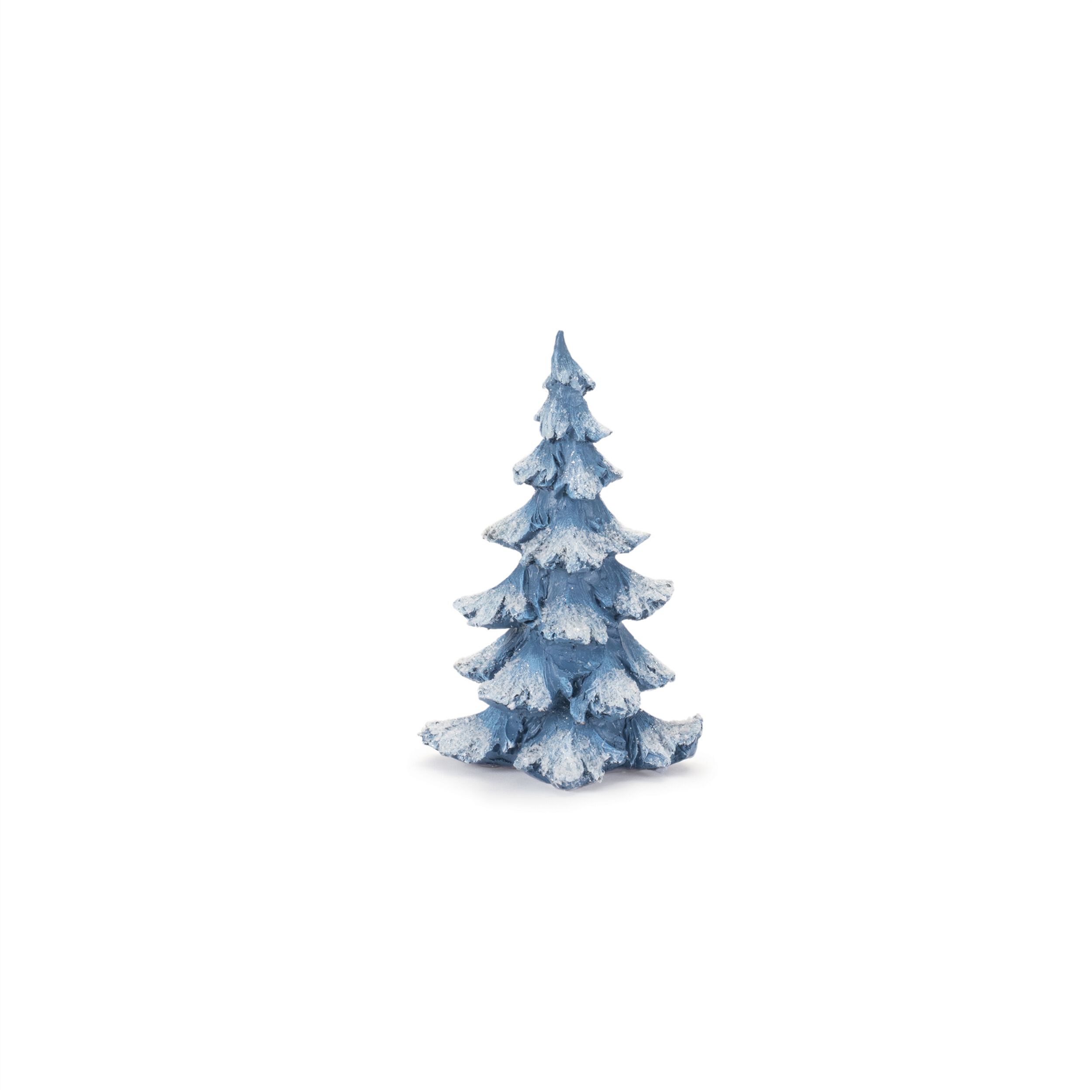 Flocked Pine Tree (Set of 4), BLUE WHITE, alternate image number 4