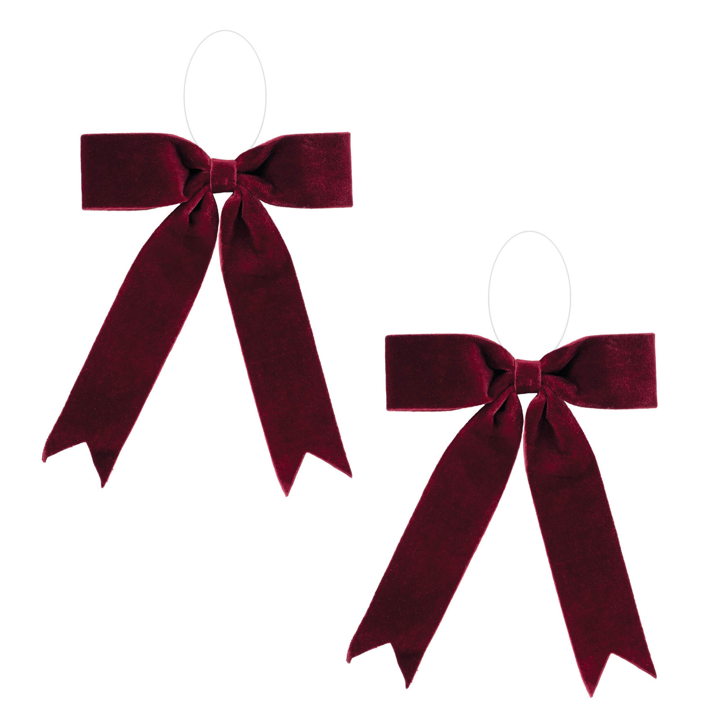 Burgandy Red Holiday Bow (Set of 2), RED, alternate image number 3