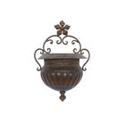 Dark Brown Iron Traditional Planter, BROWN, hi-res image number null