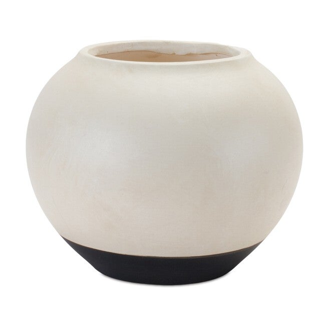 Pot 8.75 inchesD x 7.25 inchesD Ceramic, CREAM/BLACK, hi-res image number null