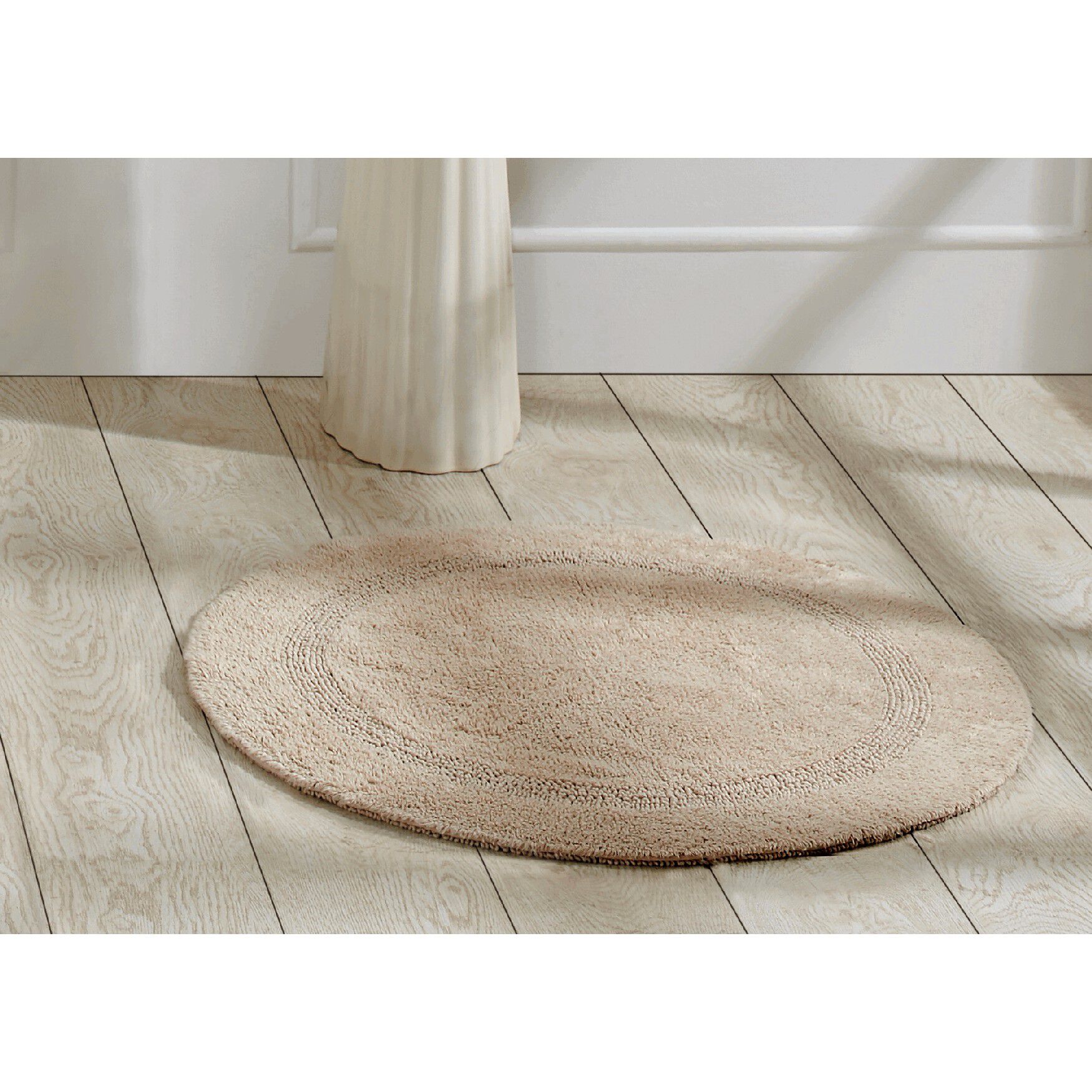 Lux Collections Bath Mat Rug 30 inches Round, SAND, hi-res image number 0