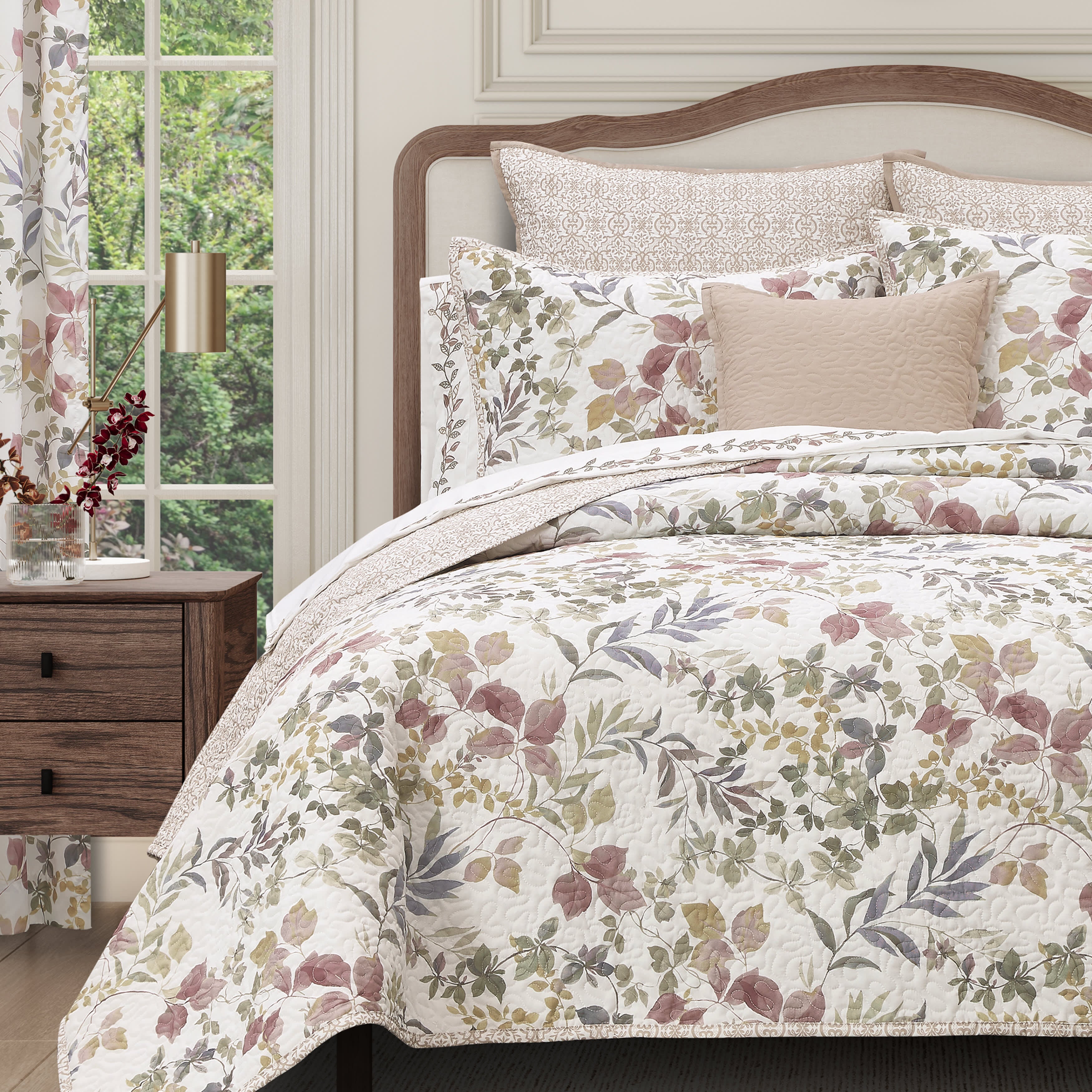 Rosewood 3 Piece Quilt Set, ROSE, alternate image number 1