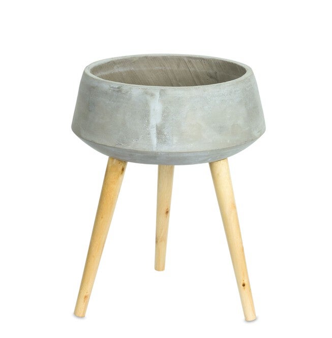 Planter on Legs 13.25 inches x 17.5 inchesH Cement, GREY/BROWN, hi-res image number null