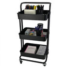 Home Basics 3 Tier Steel Rolling Utility Cart with 2 Locking Wheels, , alternate image number 2