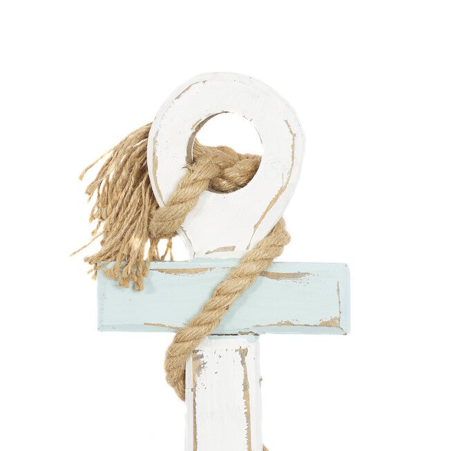 White Coastal Anchor Wood Wall Décor, , alternate image number 2