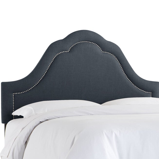 Arch Inset Nail Button Headboard, OCEAN, hi-res image number null