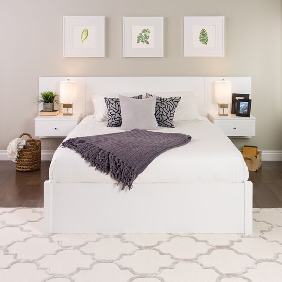Floating Queen Headboard With, King Size Headboard With Floating Nightstands