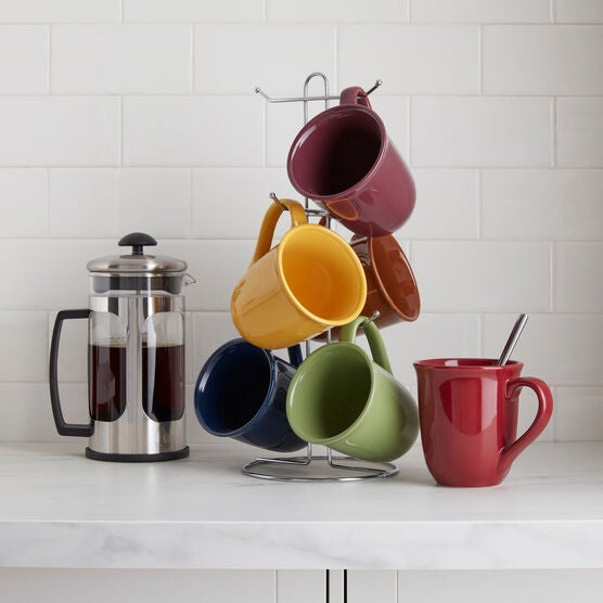 Café Amaretto 6-PC Mug Set with stand, MULTI, hi-res image number null
