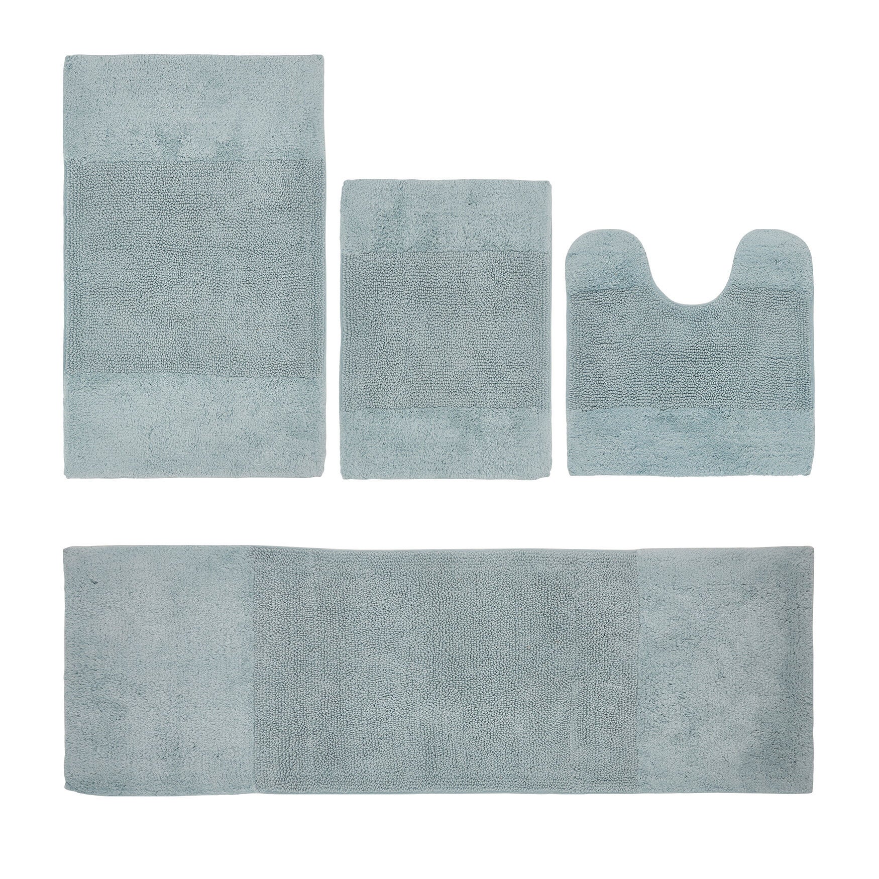 Granada Collection 100% Cotton 4 Piece (17" X 24" | 20" X 20" | 21" X 34" | 20" X 60") Bath Rug Set