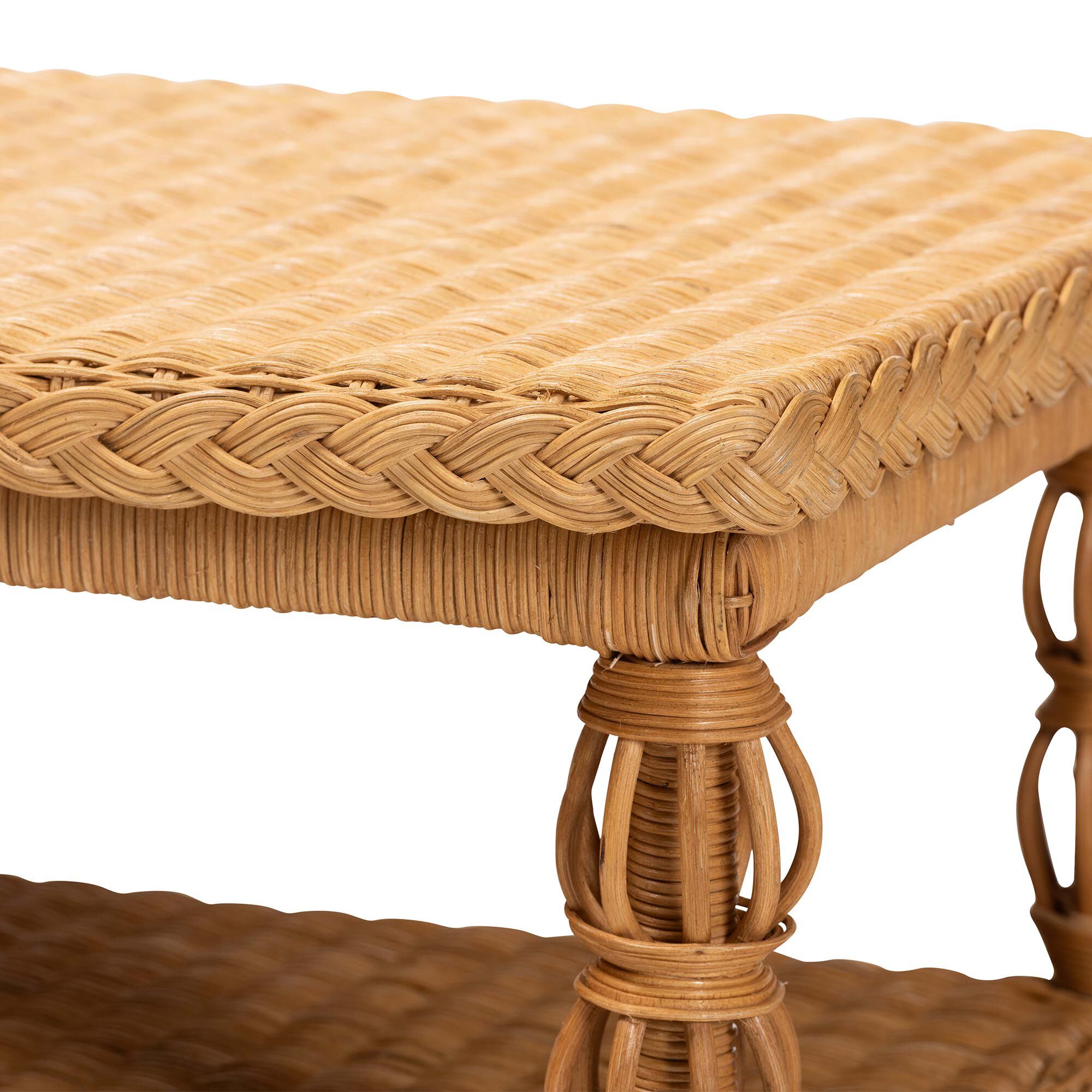 Dolby Natural Rattan Coffee Table, LIGHT HONEY, alternate image number 4