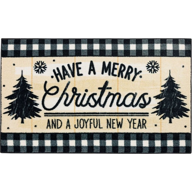 Merry & Joyful Kitchen Rug, BLACK, hi-res image number null