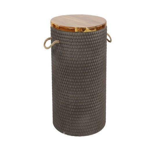 Grey Cement Modern Outdoor Accent Table, GREY, hi-res image number null
