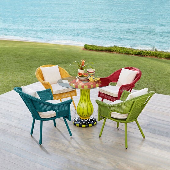Roma Hand-Woven Resin Wicker Stacking Chair, 
