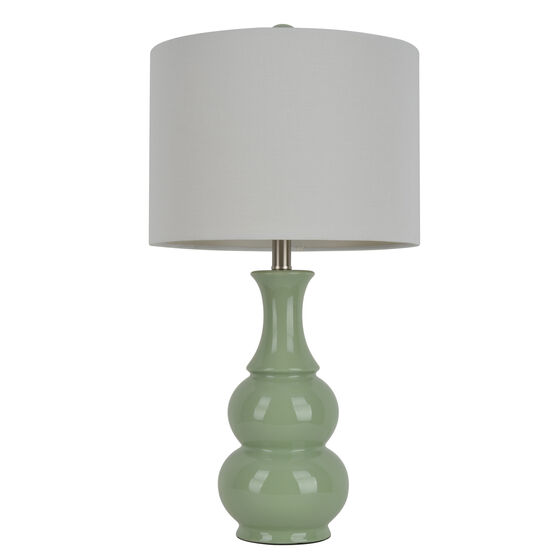 26½" Green Ceramic Table Lamp, GREEN, hi-res image number null