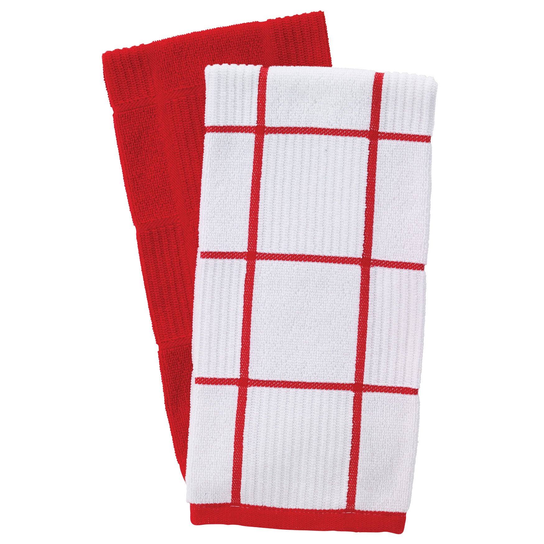 Solid And Check Parquet Kitchen Towel, Two Pack
