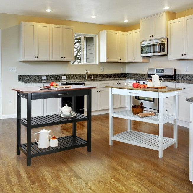 Kitchen Island with Solid Wood Top, , alternate image number null